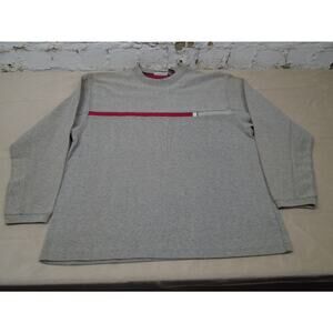 Vintage Y2K Extreme Gear Riibbed Sweatshirt Striped Skater Grunge Gray Red L